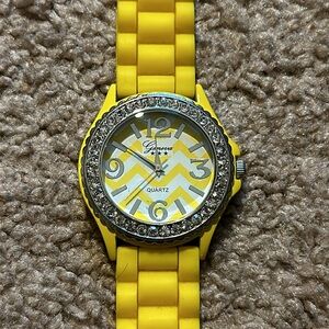 Geneva women’s yellow‎ silicon adjustable watch